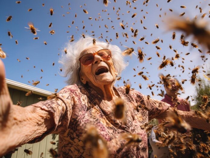 Elderly Lady Takes on Relentless Swarm of Bees: A True Tale of Grit and Survival