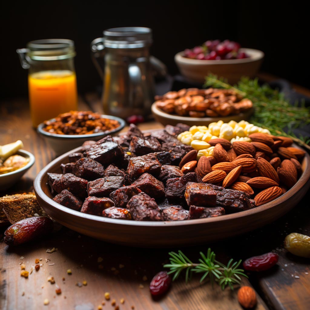 Beef jerky and nuts are the ultimate protein-packed snack on the go.