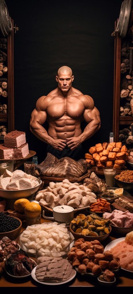 Feeding the Gains: One man's daily intake or a family reunion feast?