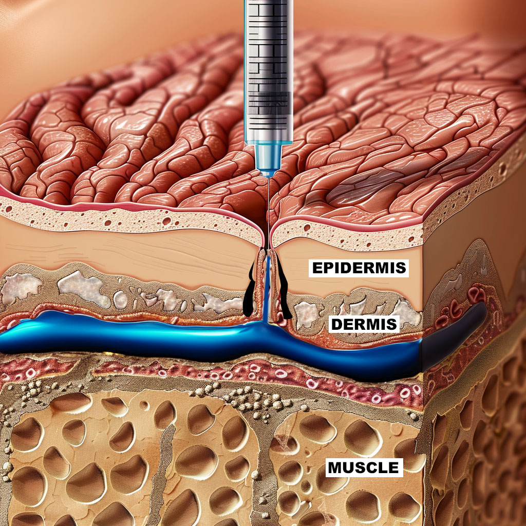 The permanent mark: Tattoo artists inject ink into the dermis, the layer of skin that doesn't below the epidermis. This layer is stable, making your tattoo permanent.