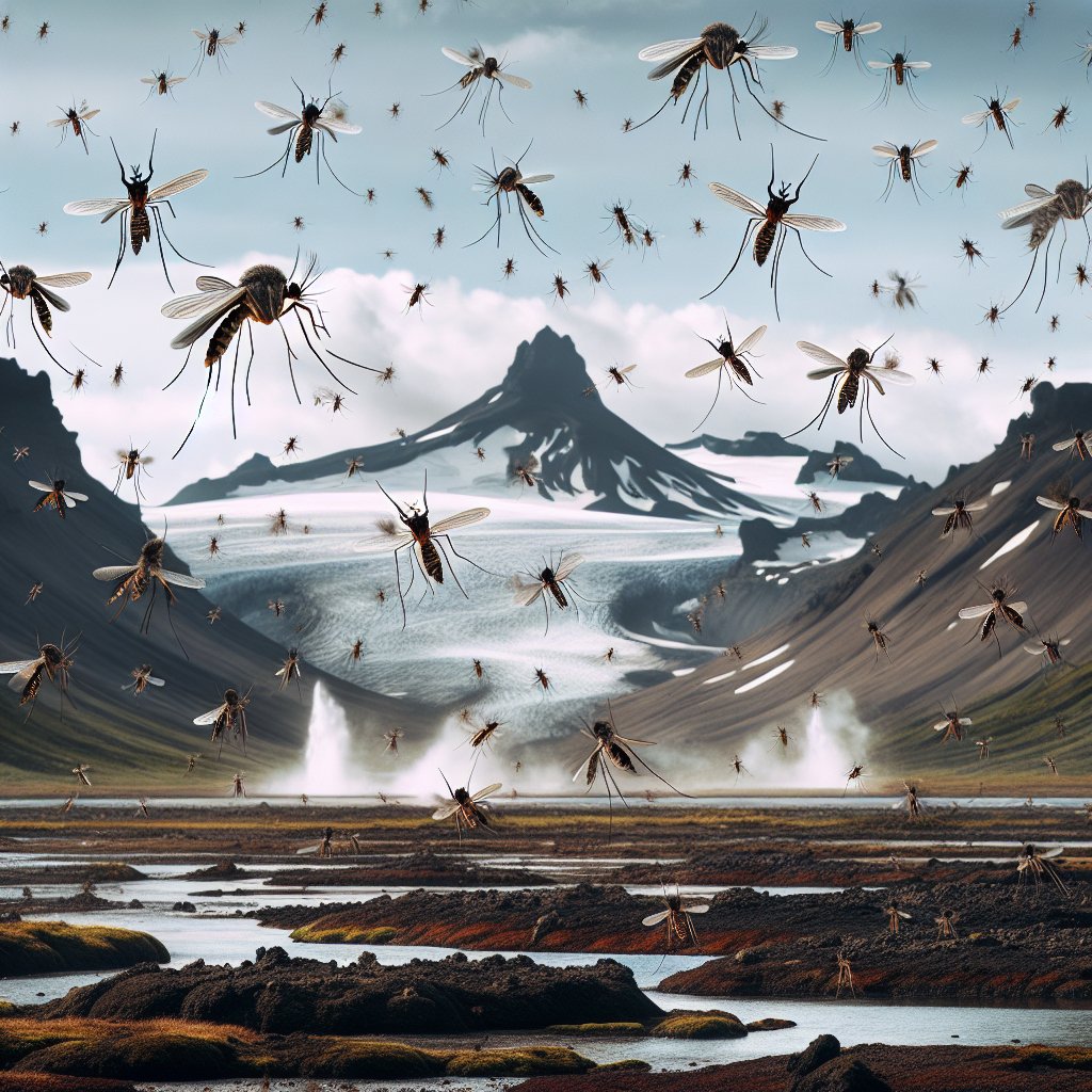 Image for: chatgpt_image_95f0e83d.jpg Illustration of Iceland's New Inhabitants: Mosquitoes Make Their Debut