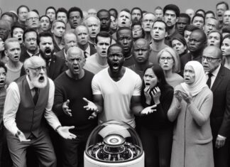 Men Shout at AI in All Caps 80% More Than Women Illustration of Men Shout at AI in All Caps 80% More Than Women