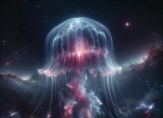 James Webb Unveils a Galactic Jellyfish in Deep Space Illustration of James Webb Unveils a Galactic Jellyfish in Deep Space