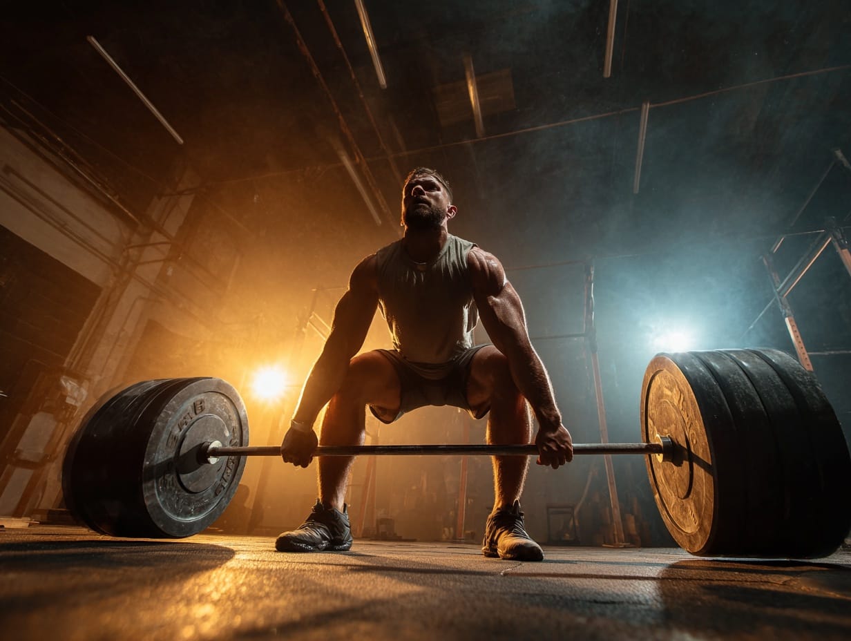 Man performing deadlift exercise for natural testosterone boost