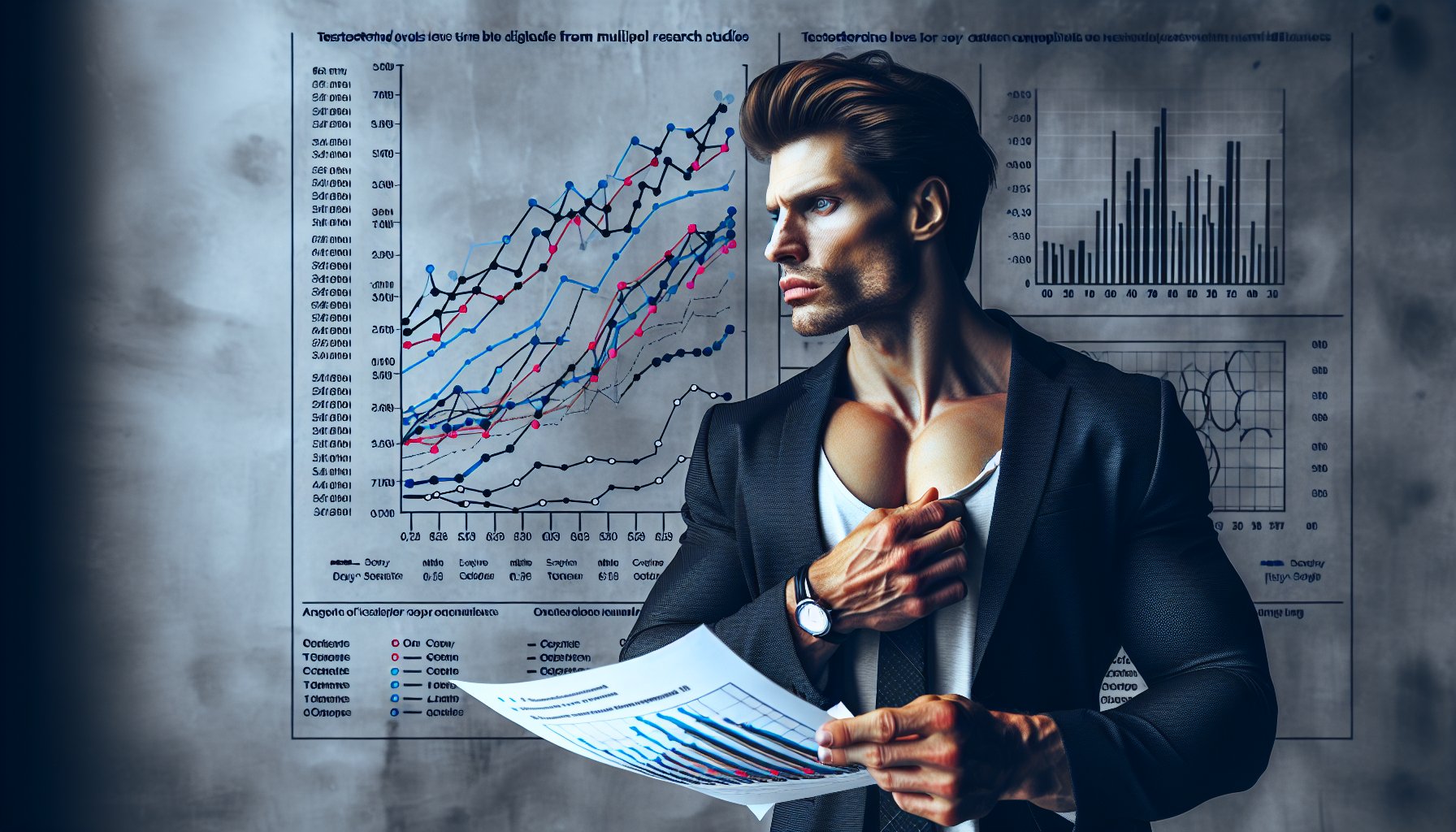 Research data chart showing stable testosterone levels with soy consumption studies
