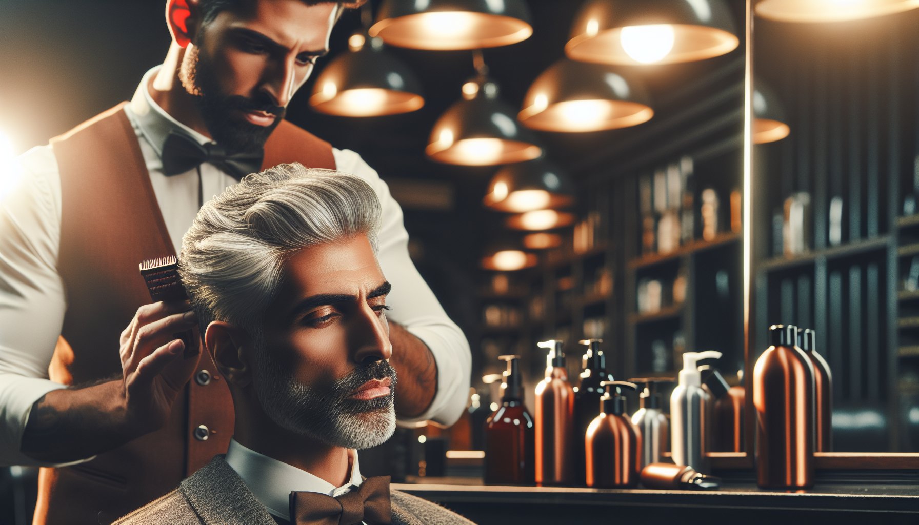 Gray hair men professional grooming and styling techniques