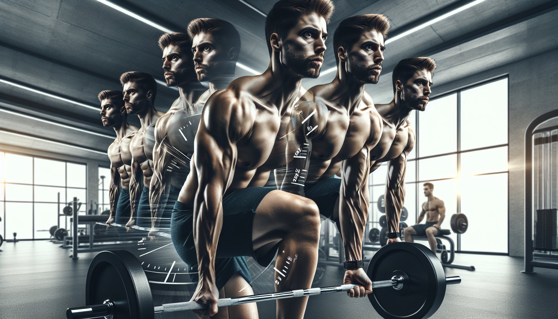 Sets per muscle group demonstration showing weekly training volume for muscle growth