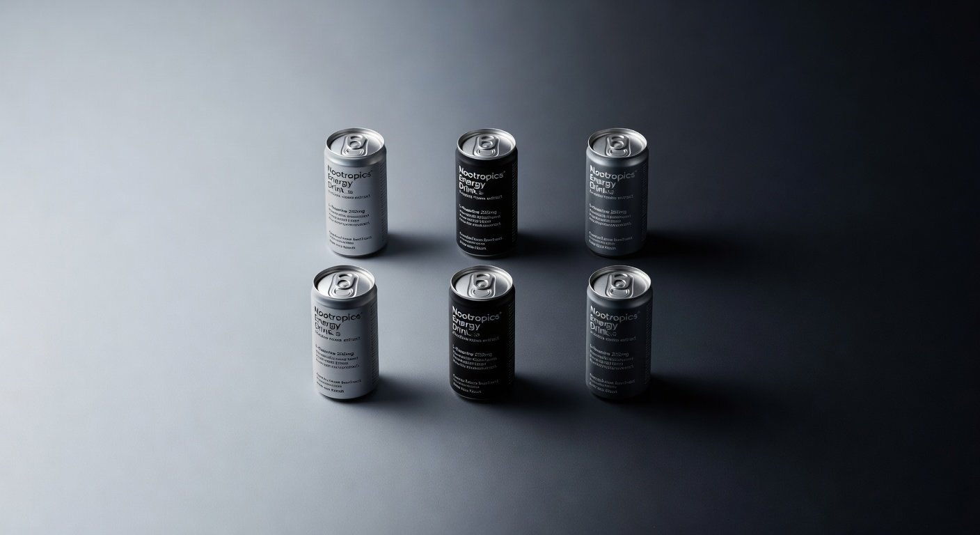 Comparison of popular nootropics energy drink brands showing ingredient transparency differences