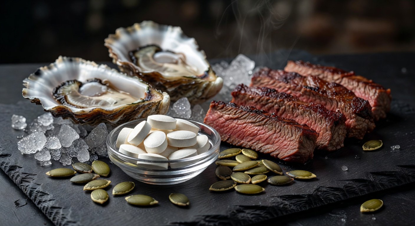 Zinc-rich foods and supplements for testosterone support macro photography